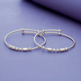 Pure Bead Charm Silver Baby Bangles