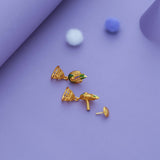Golden Mayuri Gold Polish 925 Silver Drop Earring