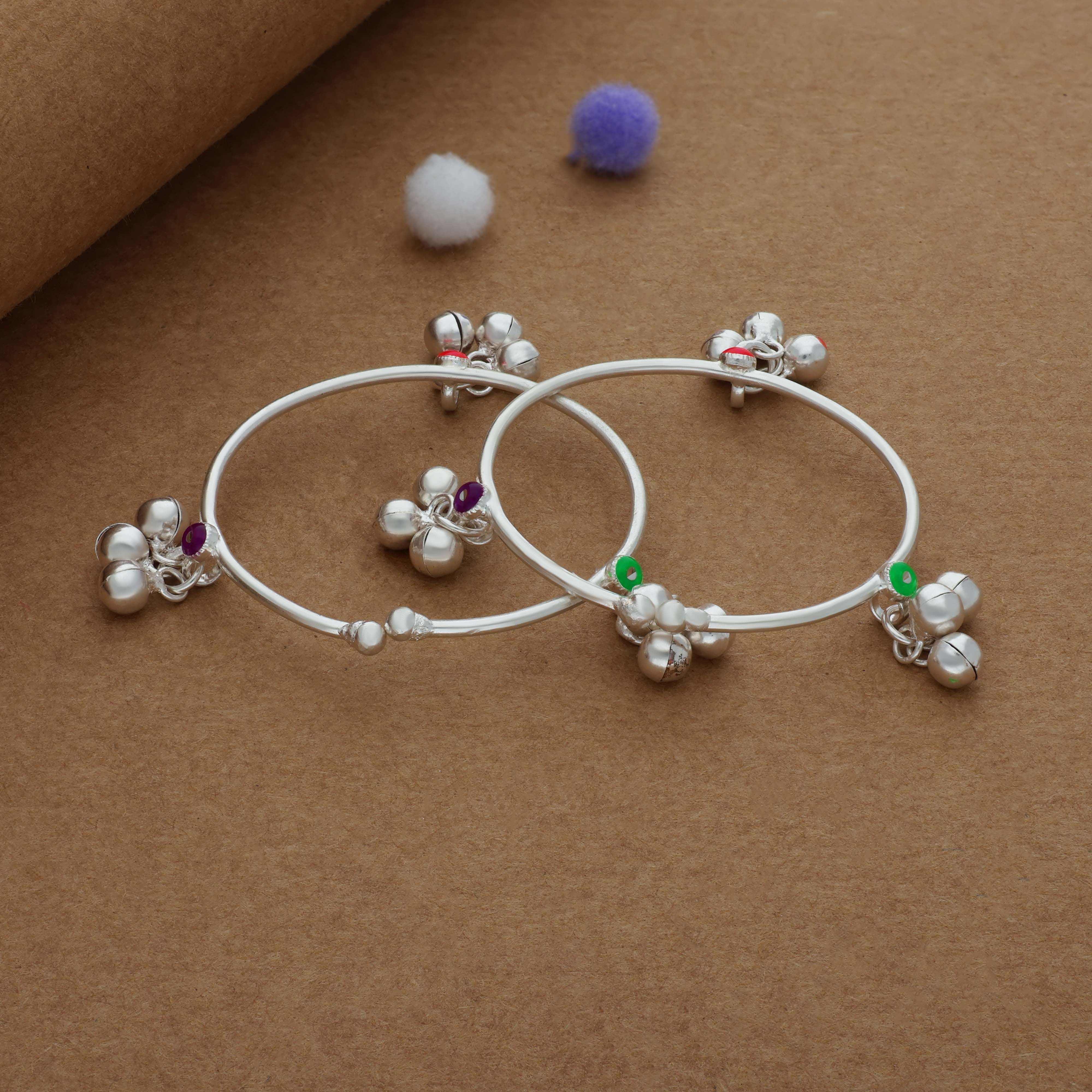 Kumkum Bells 925 Silver Kid Anklet(1-2Yrs)