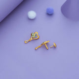 Golden Petal Heart Gold Polish 925 Silver Drop Earring