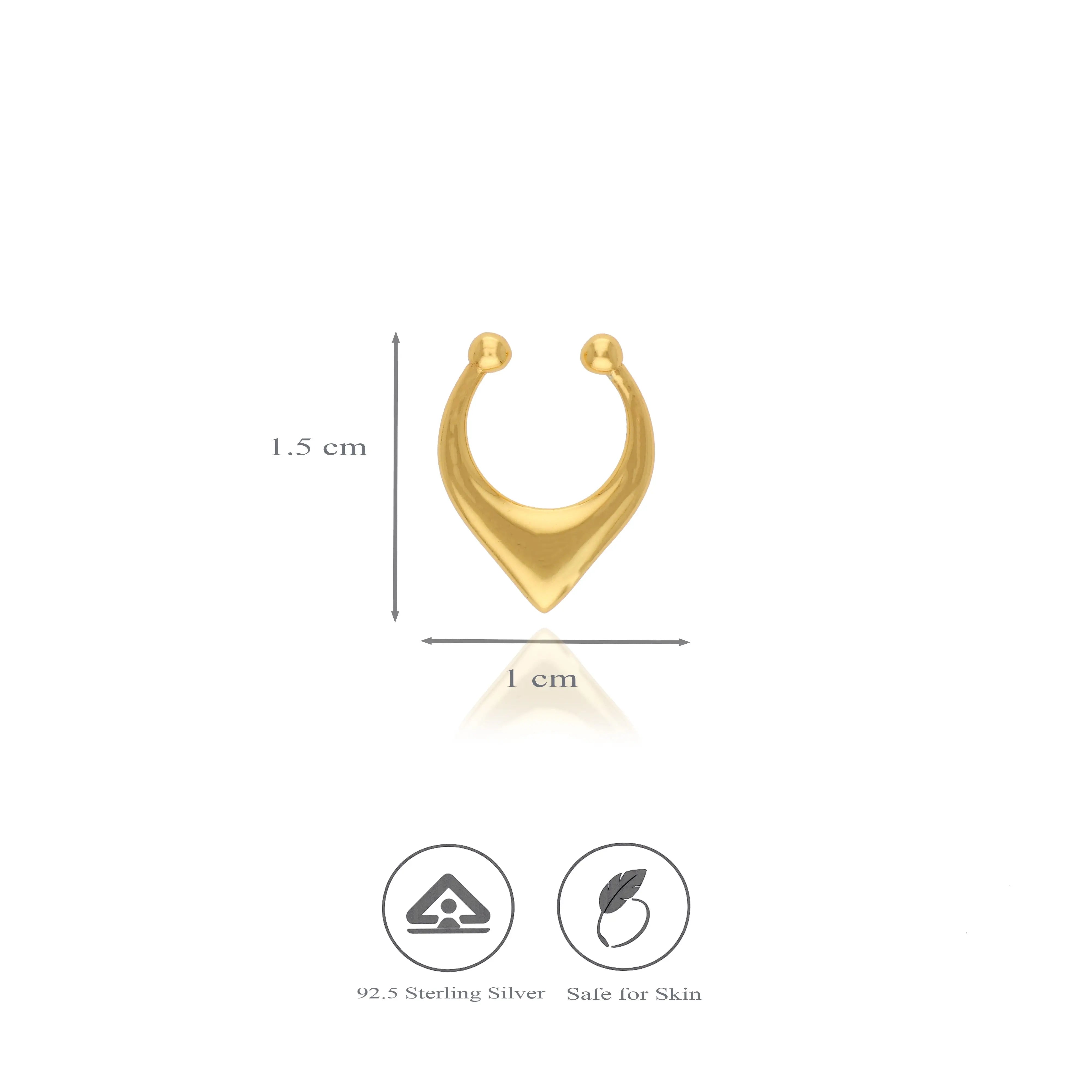 925 Silver V-Shape Septum Ring Non Piercing