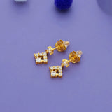 925 Sterling Silver Square CZ Drop Earrings