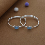 Happy Meow Silver Kids Bangles (0-5 Years) | 925 Hallmark | Daily Wear Gift for Kids