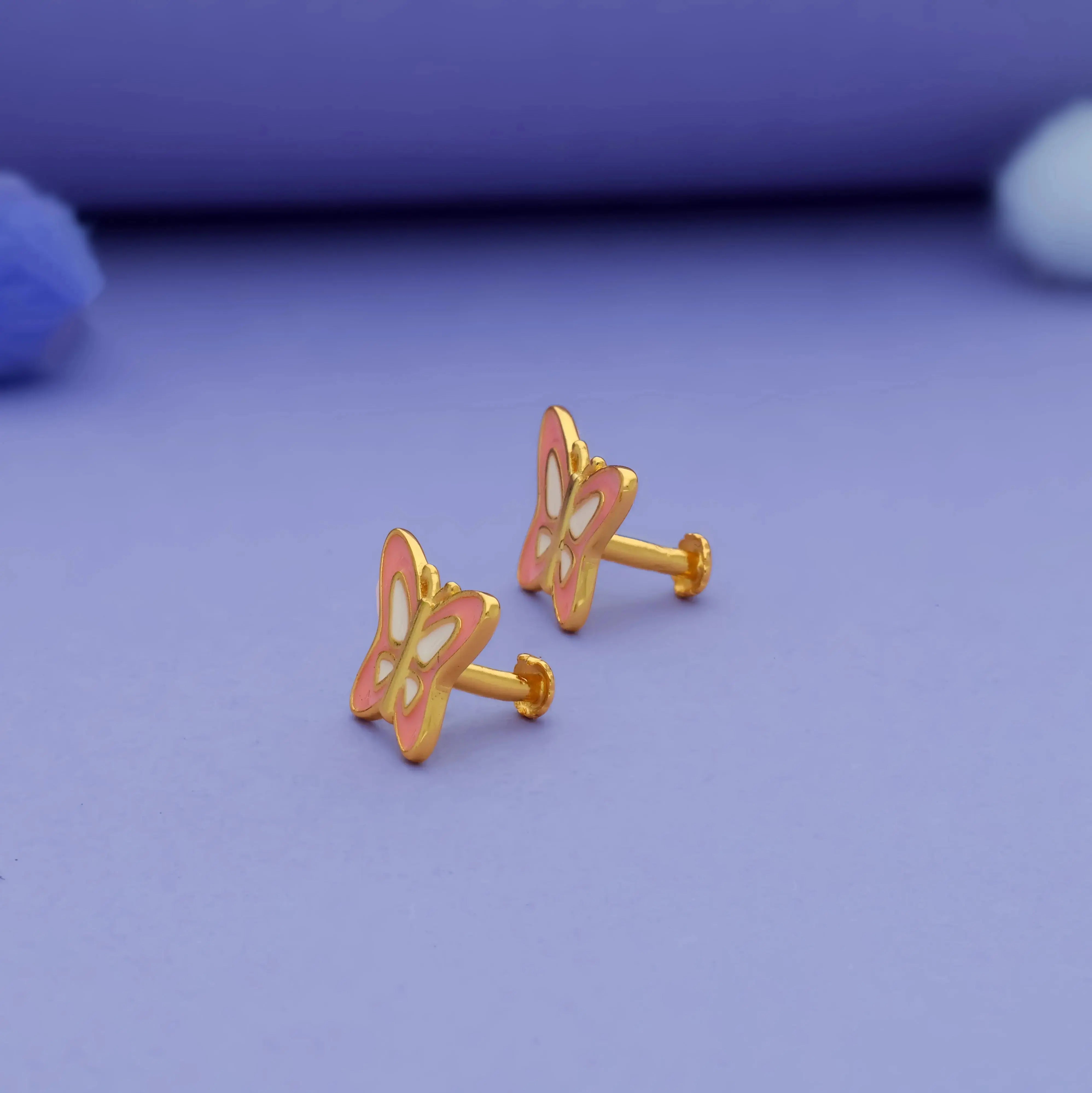 925 Silver Butterfly Kids Earring (3+ Yrs)