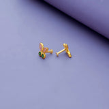 925 Silver Two-Tone Butterfly Stud Earrings
