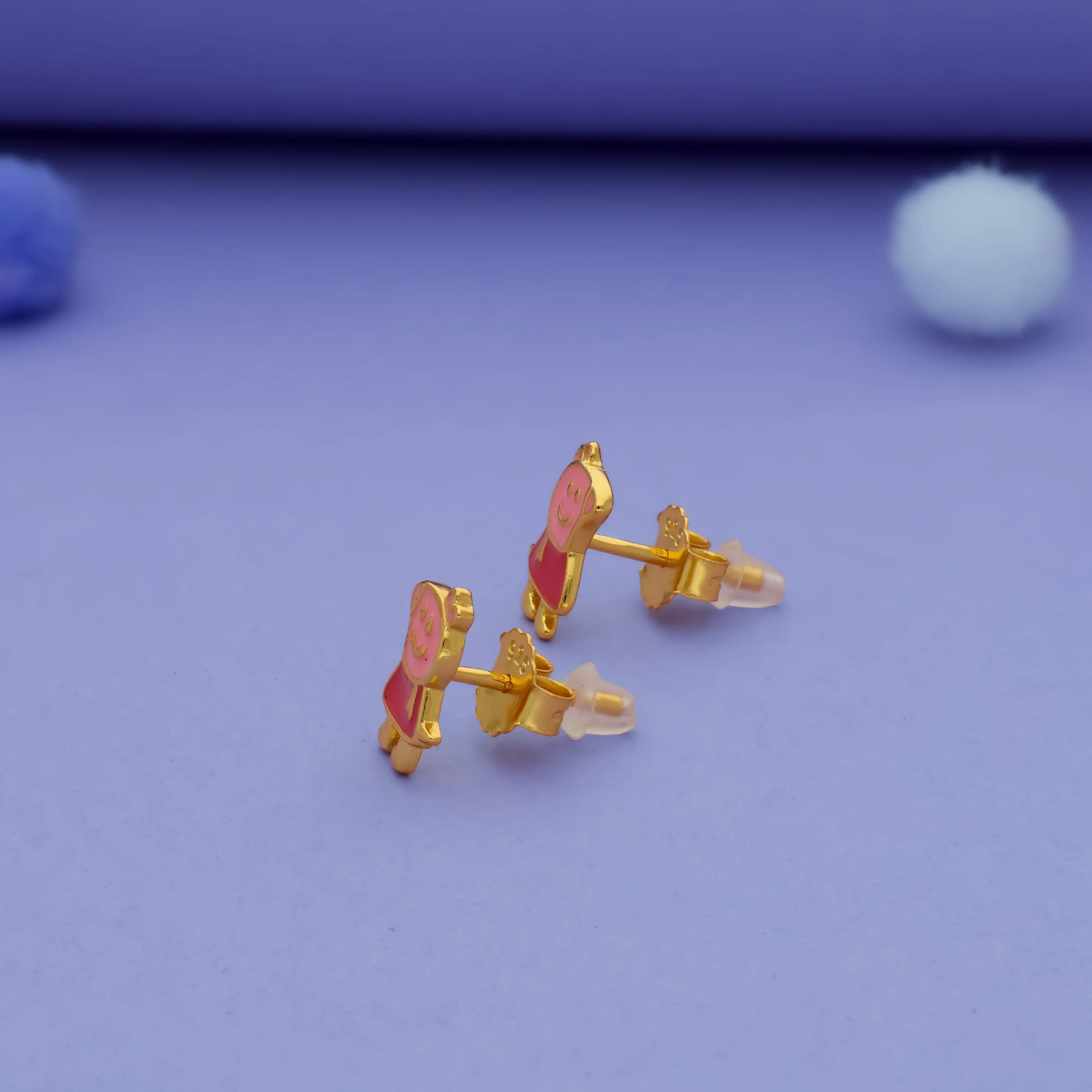 925 Sterling Silver Peppa Pig Studs for Kids (3+ Yrs)