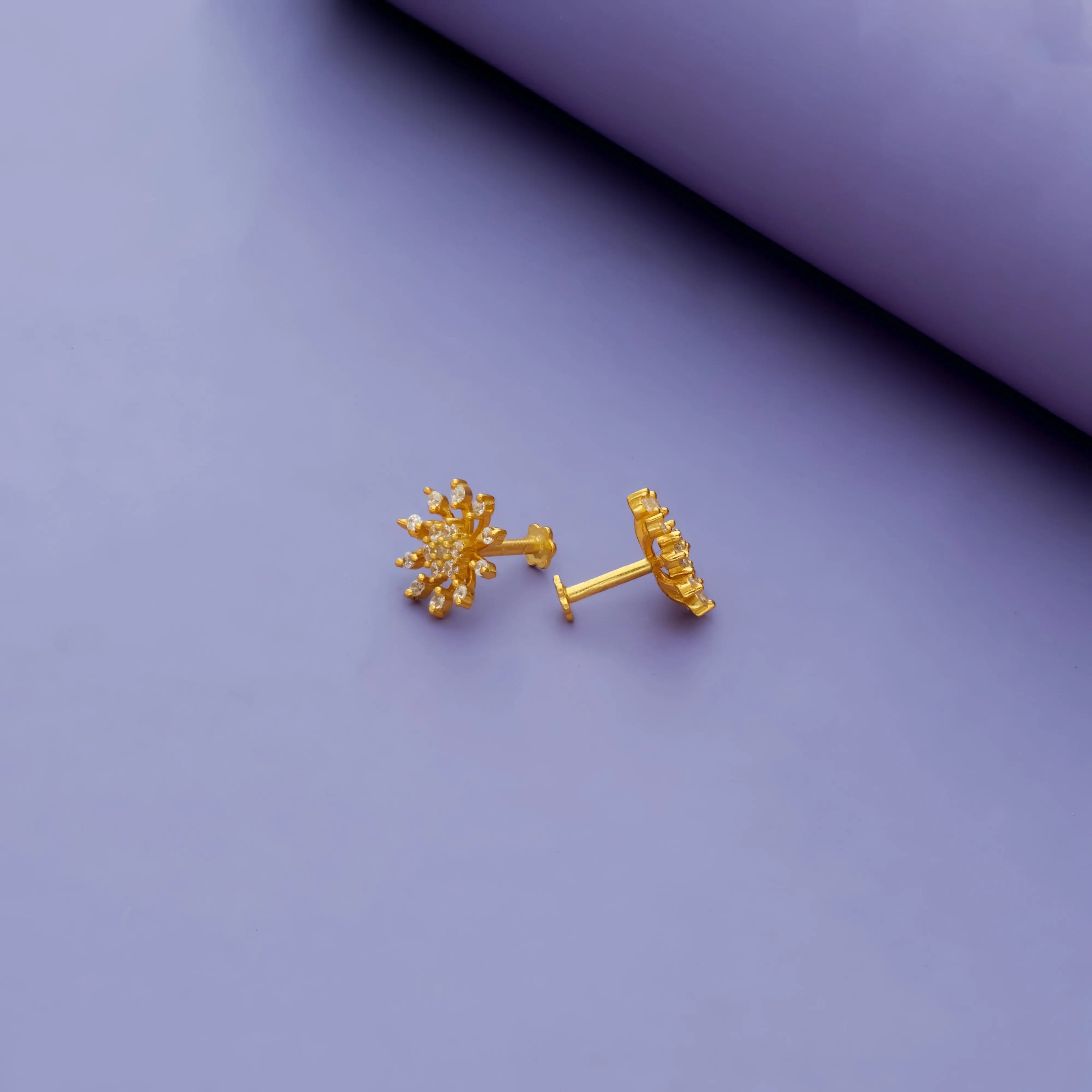 Endearing Gold Polish 925 Silver Earrings