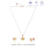 Twinkle Bloom Rose Gold Polish 925 Silver Kids Chain Pendant (3+ Years)