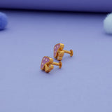 Lavender Fairy Mushroom 925 Silver Earrings