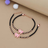 BloomWing Rose Gold Silver Kid Nazariya for Baby Hand(0 - 6months)