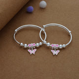Dreamy Butterfly Charm 999 Silver Kid Bangles(0-5 Yrs)