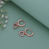 Eternal Heart 18K Rose Gold Polish Silver Hoop Earrings