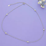 Star Stone Charm 925 Sterling Silver Chain Necklace