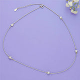 Star Stone Charm 925 Sterling Silver Chain Necklace