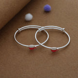 Little Red Cup Silver Kids Bangles (0-5 Years) | 925 Hallmark | Daily Wear Gift for Kids