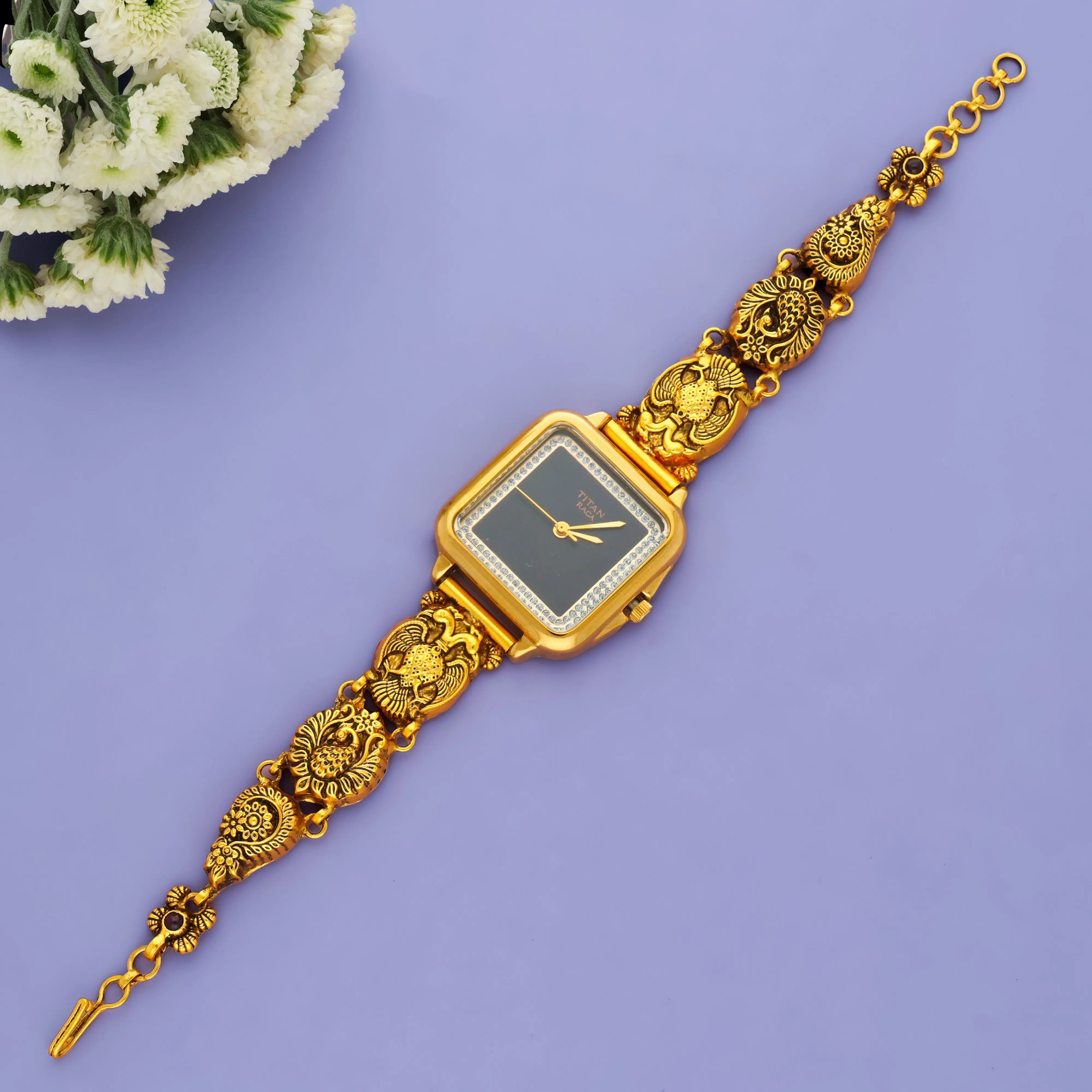 Premium Antique Gold Plated 925 Silver Wristwatch