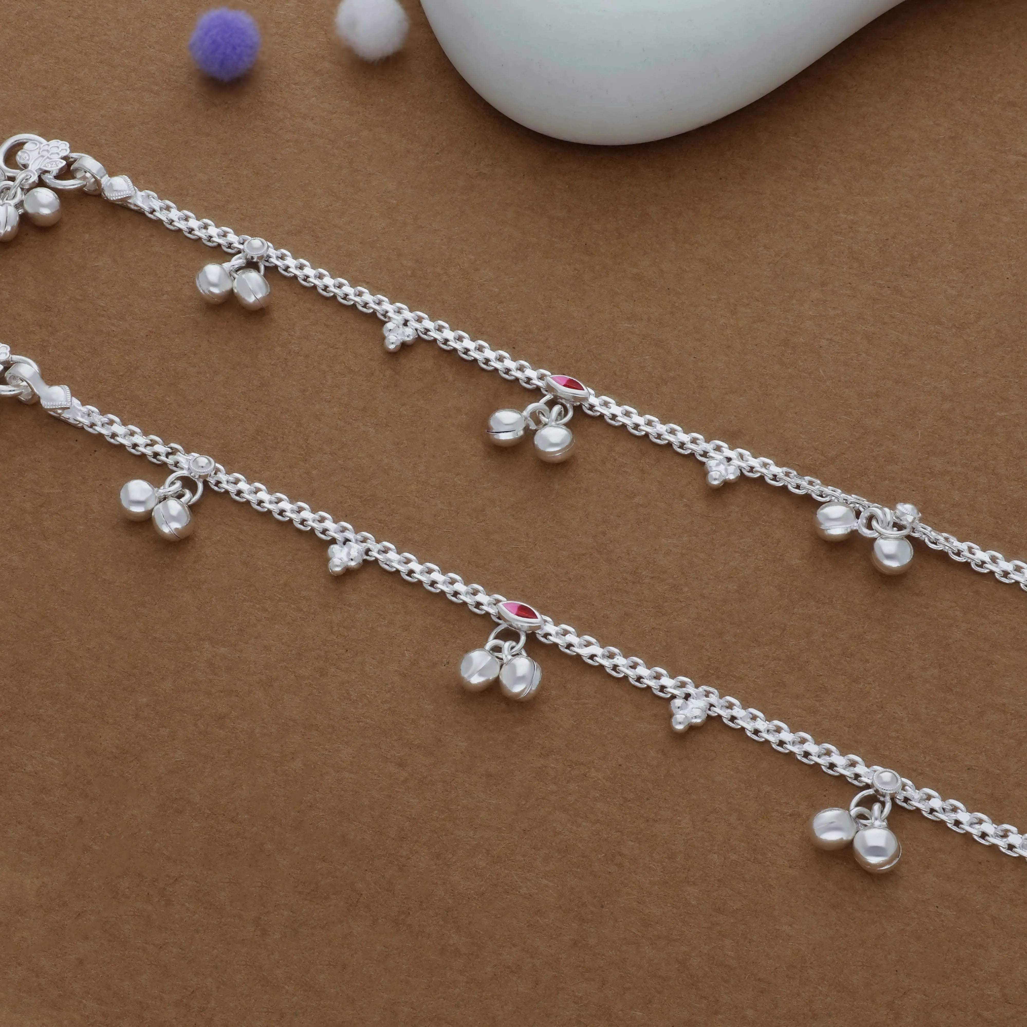 Little Fairy Traditional 925 Silver Kid Anklet(3-4 Yrs)