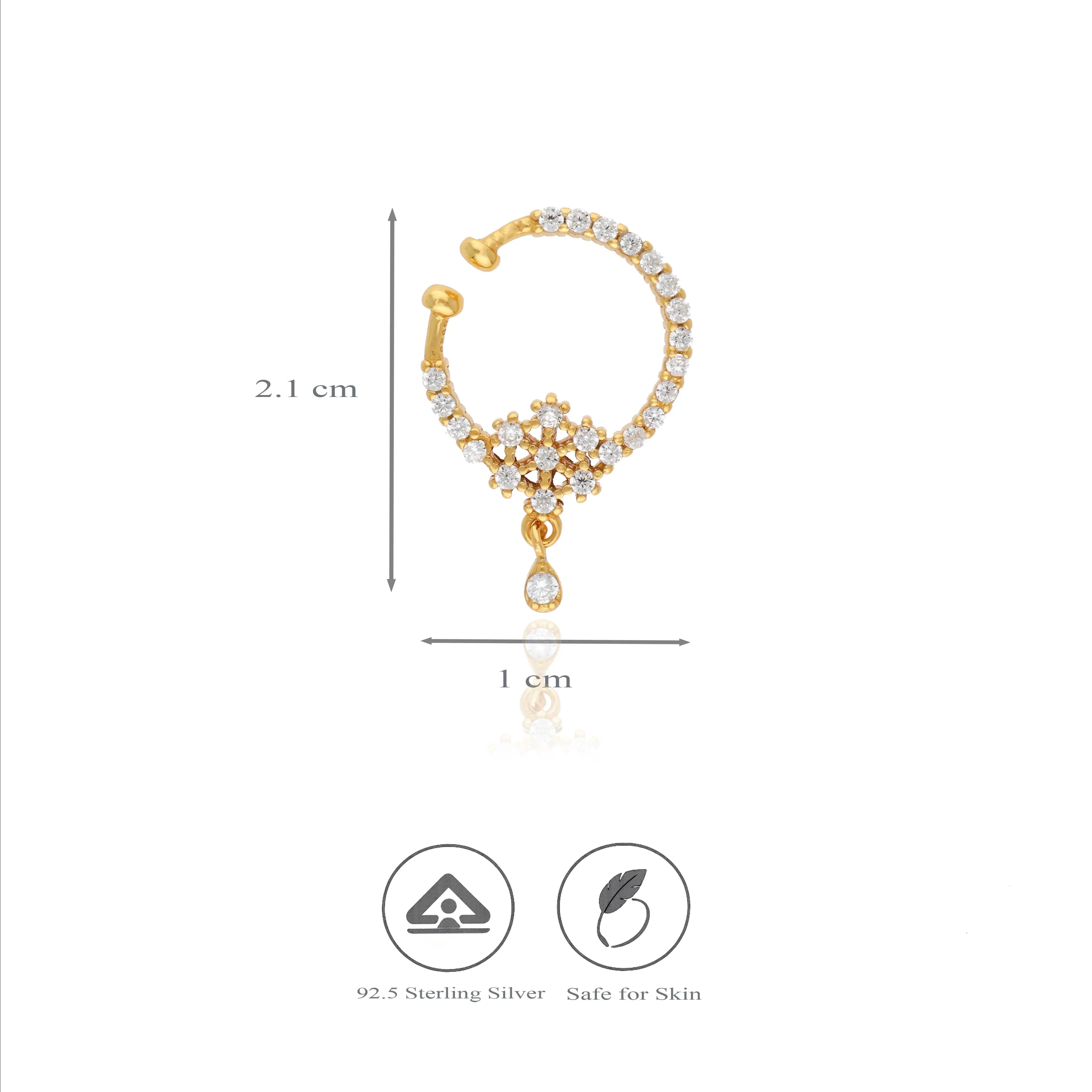 925 Sterling Silver Gold-Plated Teardrop Septum