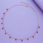 Red Stone 925 Silver Party Wear Charm Necklace