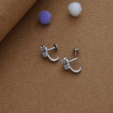 Little Spark 925 Silver J Type Earring