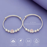 999 Silver Blossom Petals Kid Bangles