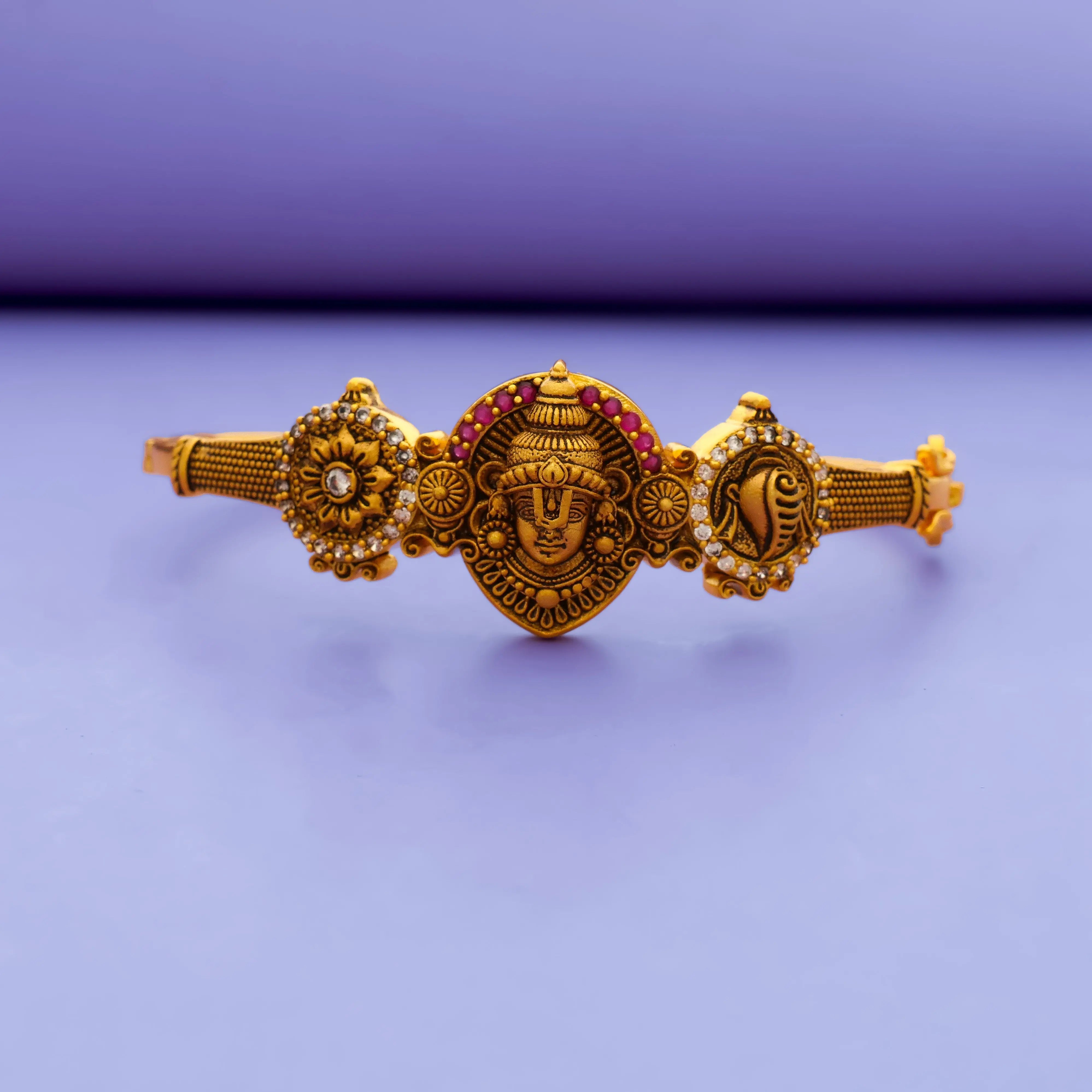 925 Silver Venkateswara Shankh Chakra Divine Kada