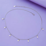 Pearl Drop 925 Silver Layered Chain Necklace