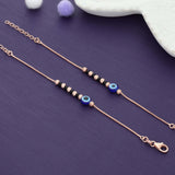 Petit Evil Eye Rose Gold Polish 925 Silver Kid Anklet (0-6Months)