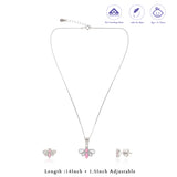 Sunny Pink Petal 925 Silver Kids Chain Pendant (3+ Years)