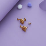 Chatura Pushpa Traditional 925 Gold Polish Silver Earring