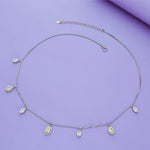 925 Silver Pear Crystal Charm Necklace for Women