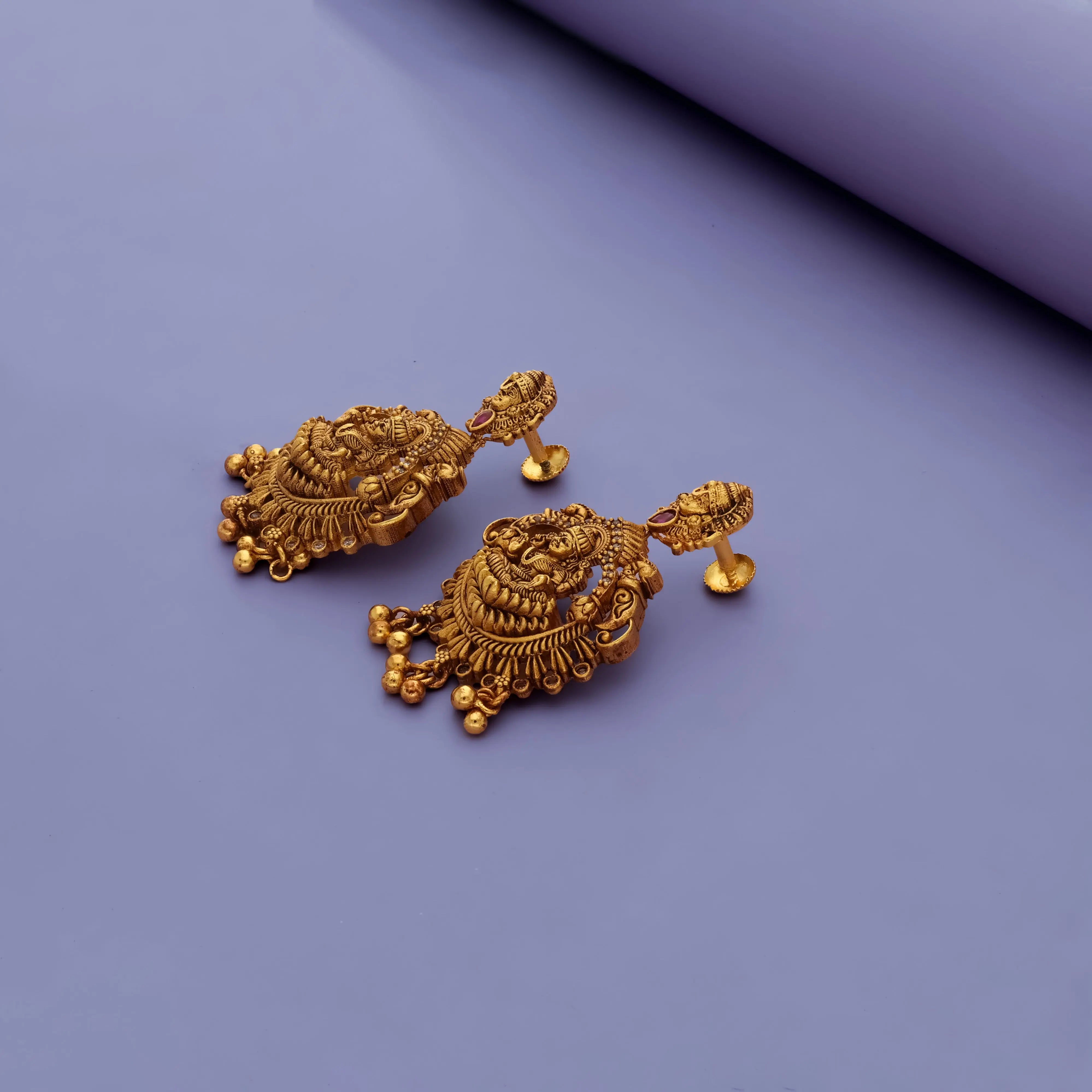925 Silver Perumal Lakshmi Vanki Jhumkas