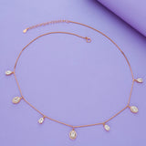 925 Silver Pear Crystal Charm Necklace for Women