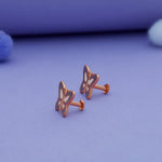 Kids 925 Silver Violet Butterfly Stud Earrings