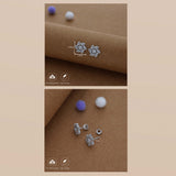 Frosted Star 925 Silver Stud Earring