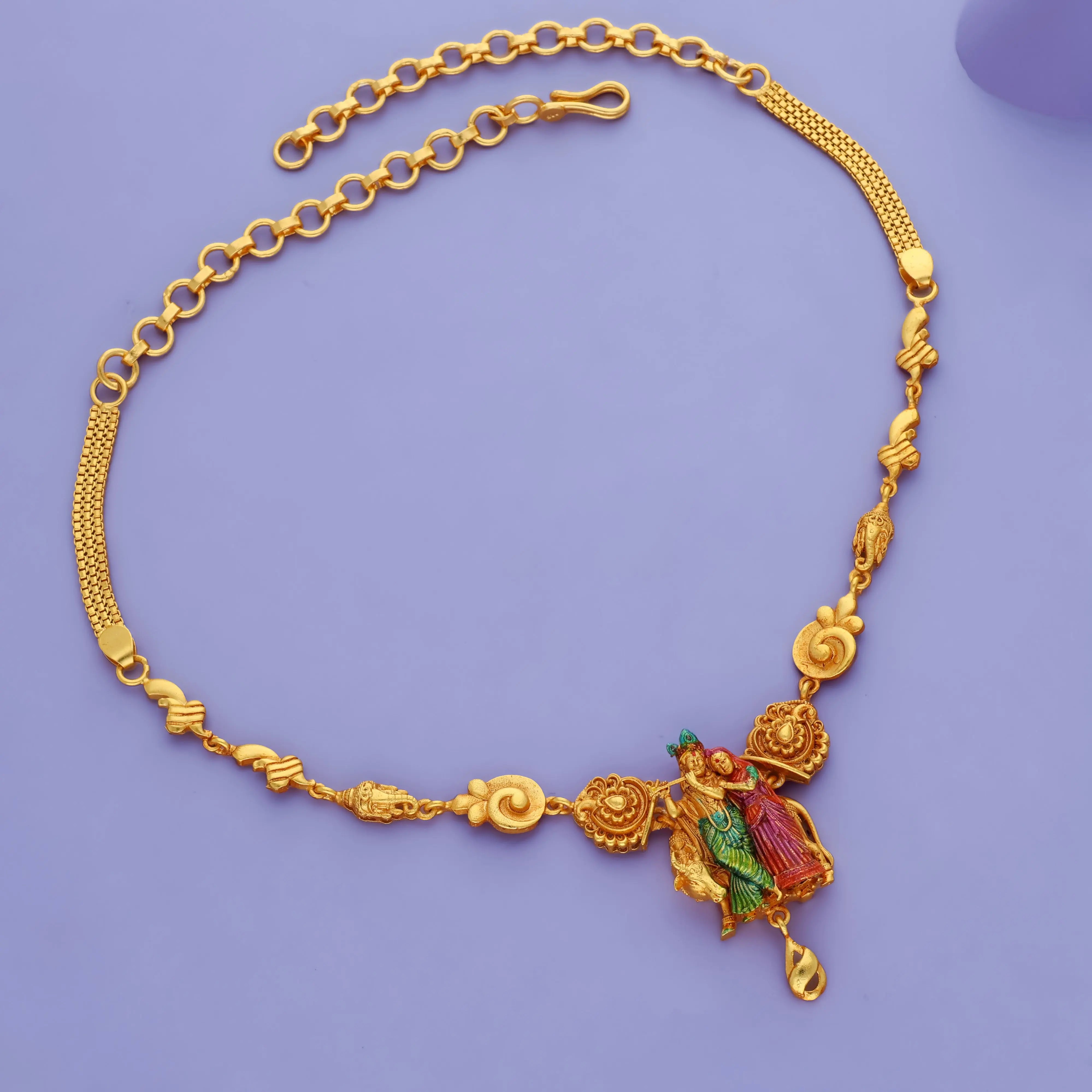 Radha Madhav 925 Sterling Silver Gold-Plated Necklace