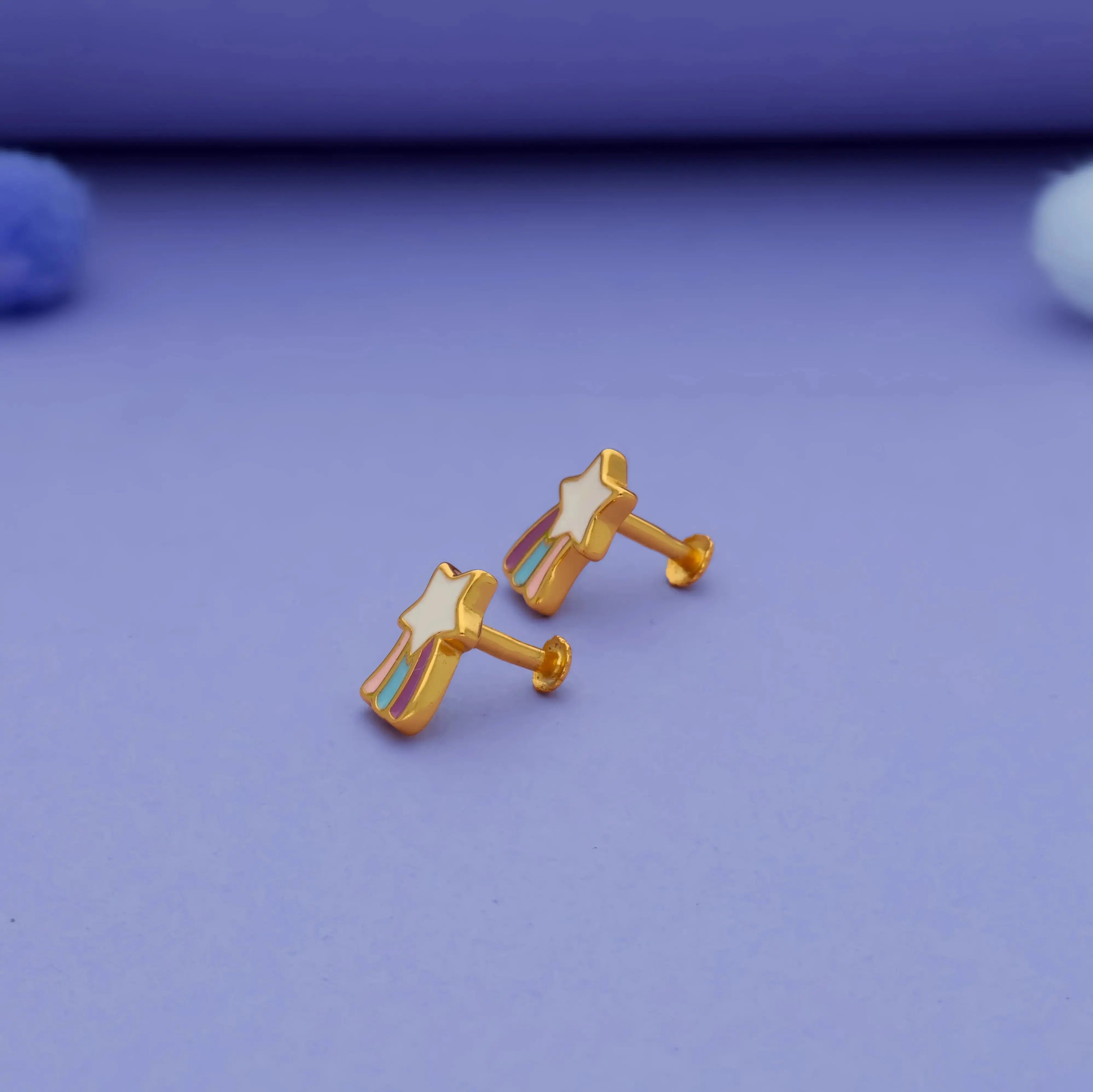 Rainbow Star Kids Silver Earrings (3+ Yrs)