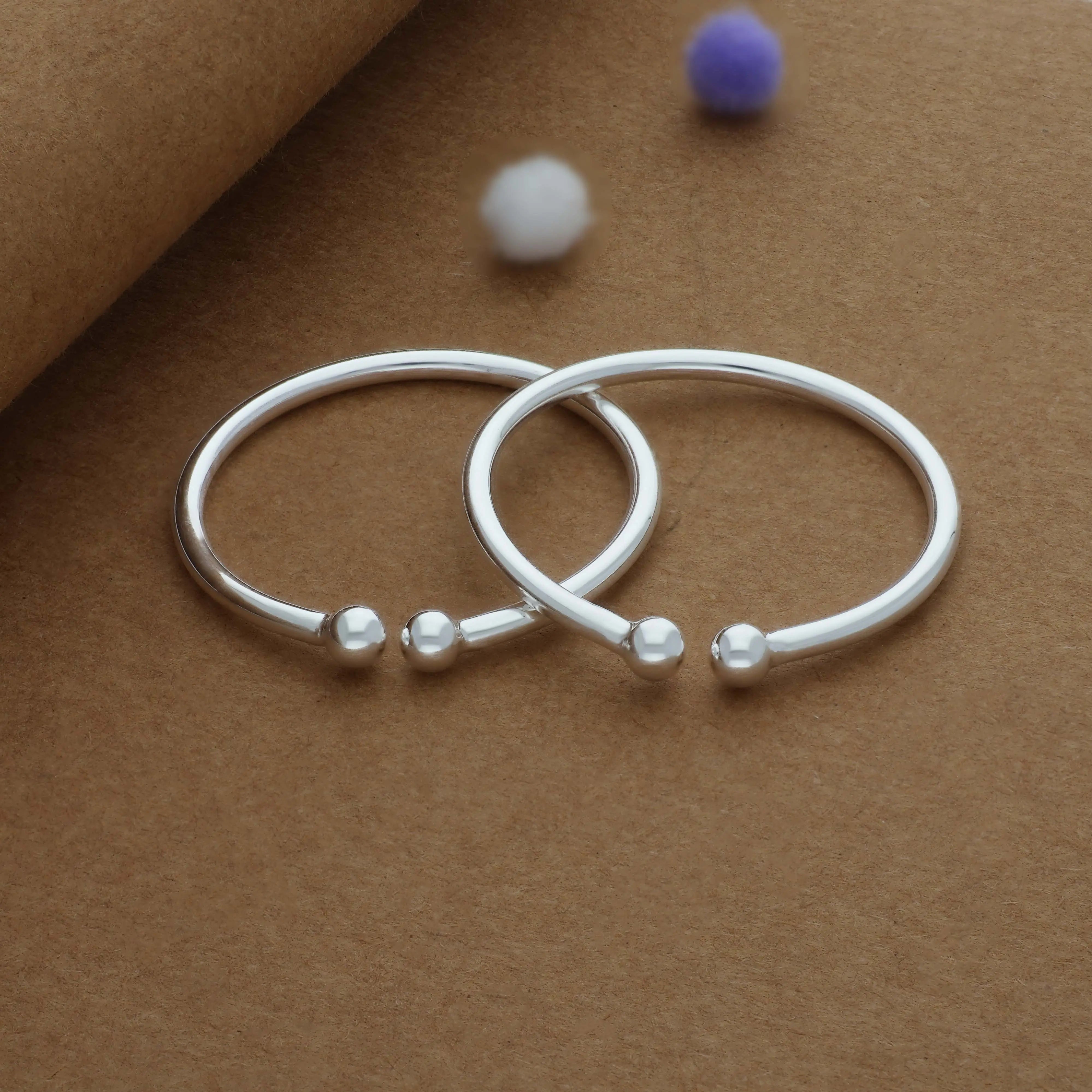 Ordinary Classic Charm Silver Kids Bangles (0-5 Years) | 999 Hallmark | Daily Wear Gift for Kids