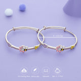 Bee Petal Charm 925 Silver Kid Bangles (0-5 Yrs)