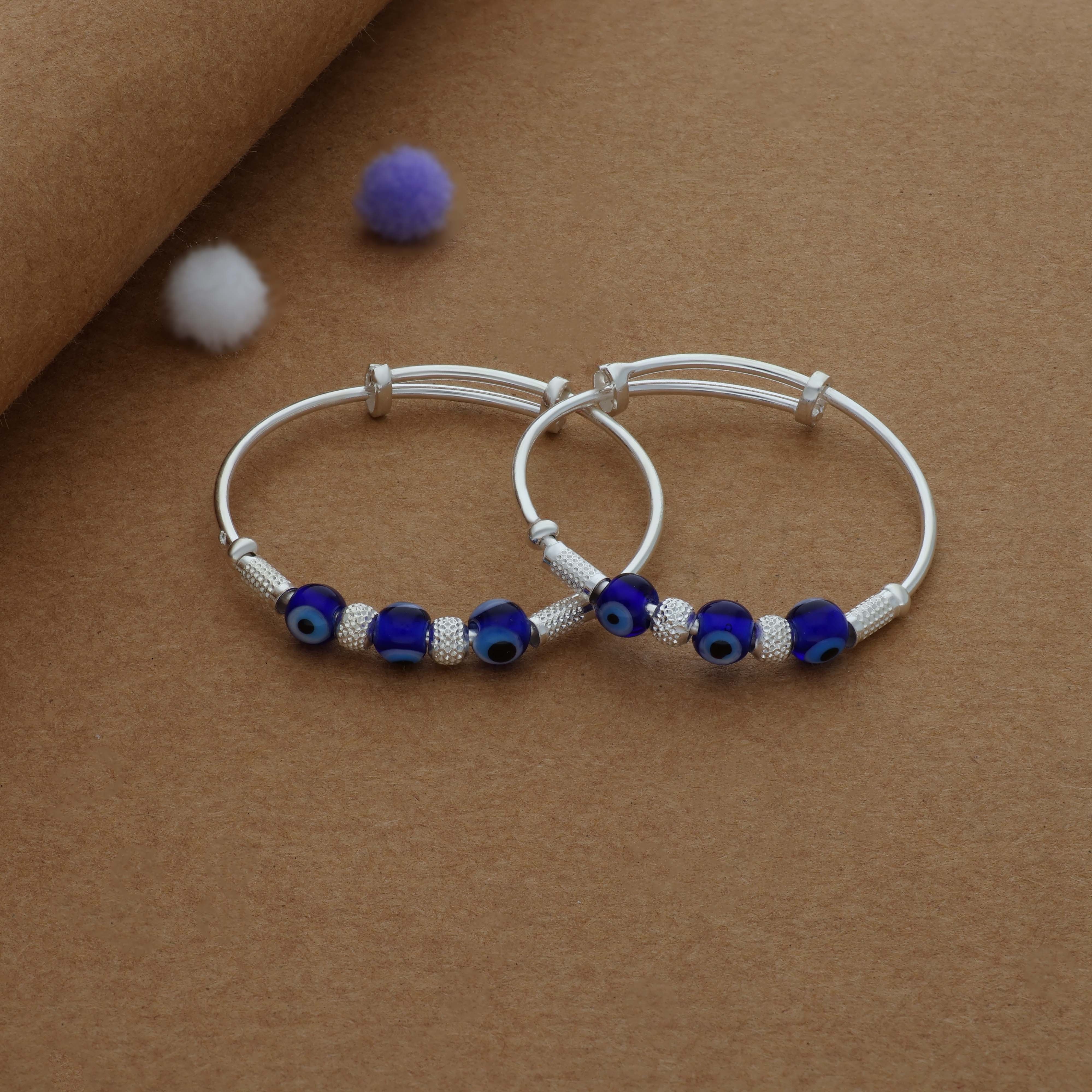 Blueberry Spark 925 Silver Kids Bangles (0-3 Yrs)