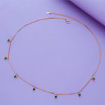 Green Heart 925 Silver Charm Chain Necklace