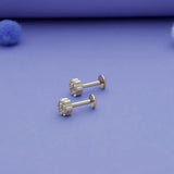 925 Sterling Silver Stone Stud Earrings for Girls & Kids