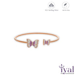 Elegant Vibrant Flutter 925 Rose Gold Polish Women Silver Kada