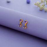 Purple Dew Gold Polish 925 Silver Drop Earring