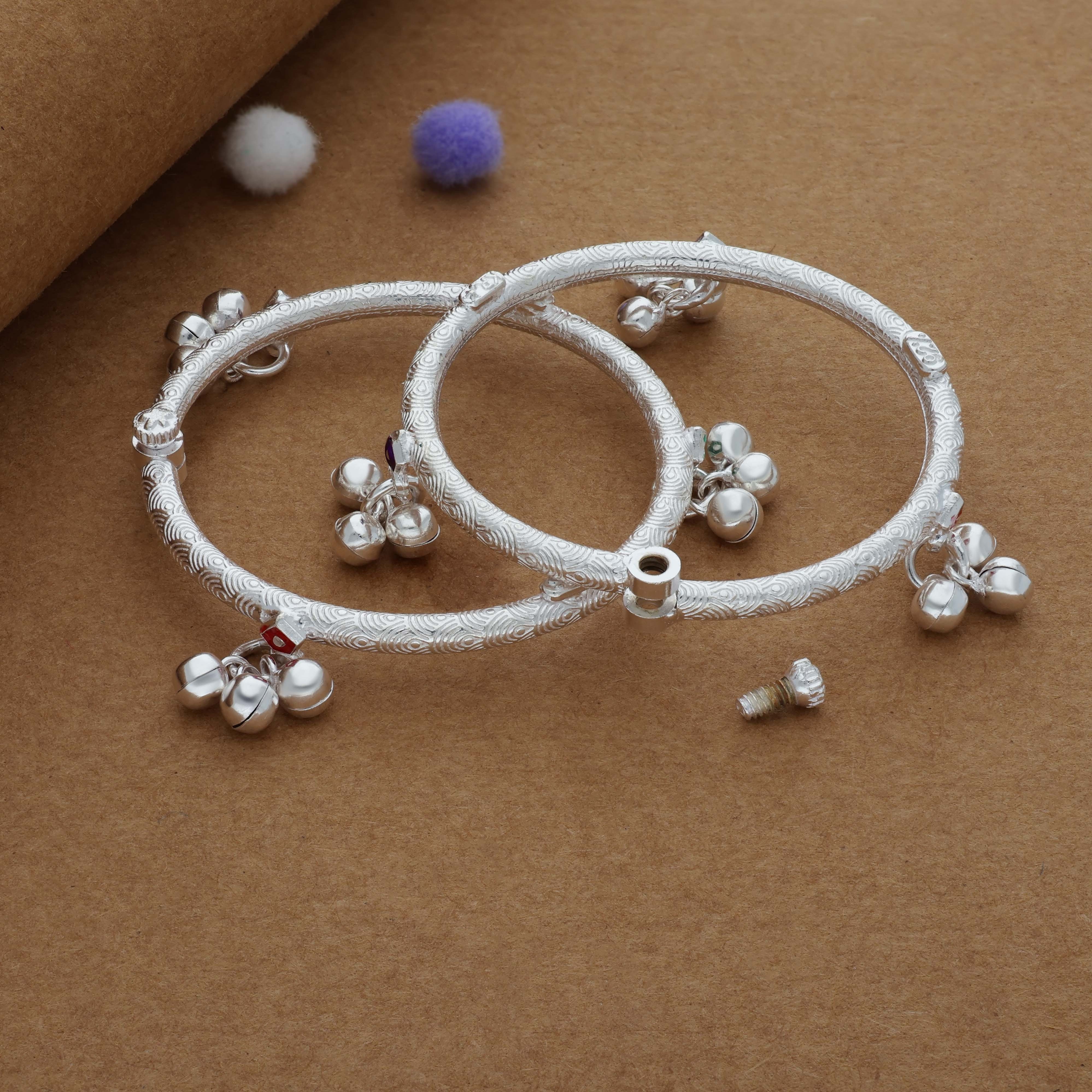 Balika Bells 925 Silver Traditional Kid Anklet(2-2.5Yrs)