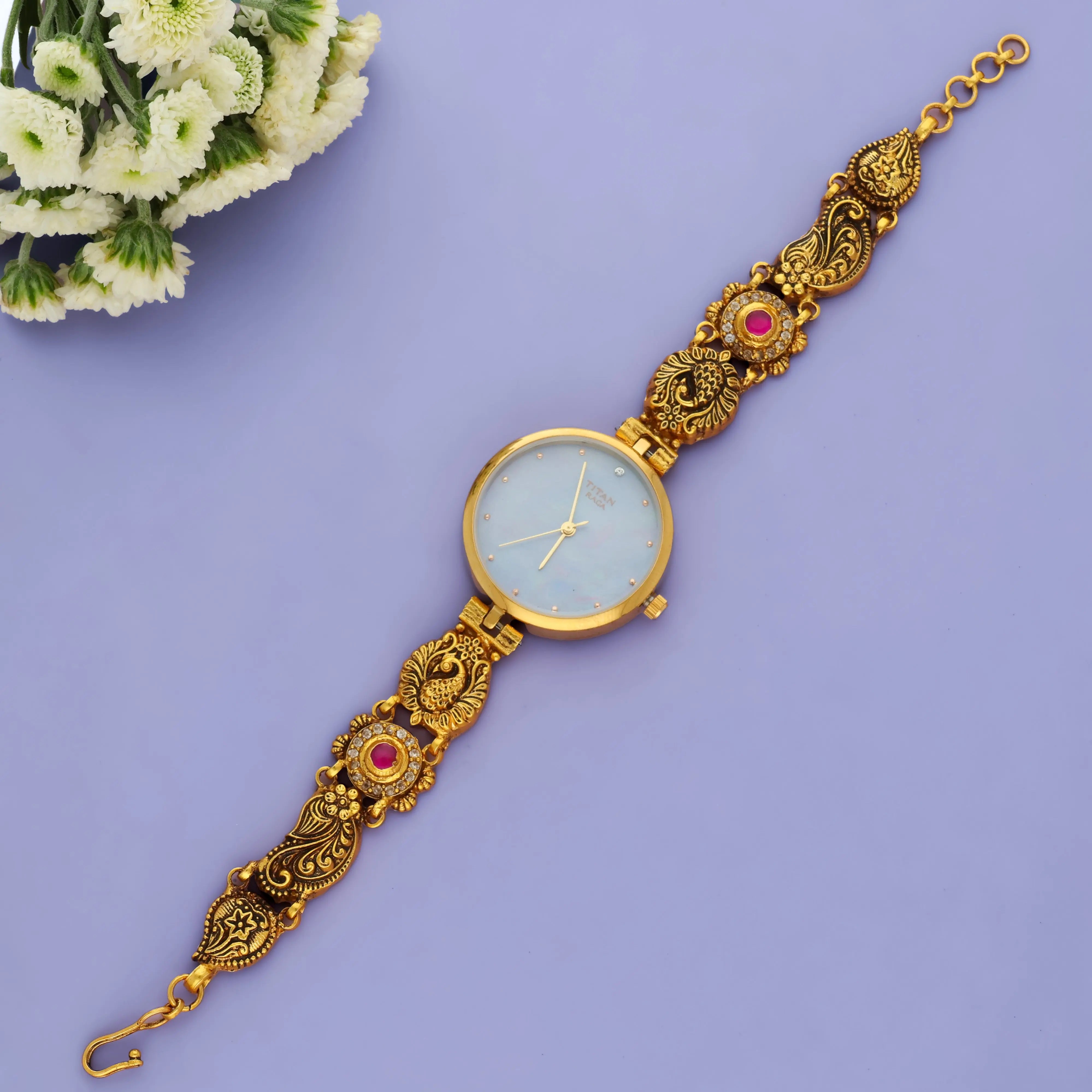 Vintage Style Oval Indian Wristwatch for Women