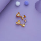 Suvarna Leaf Gold Polish 925 Silver Traditional Kid Earring