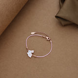 Tiny Bunny White Rabbit Rose Gold 925 Thread Silver Bracelet(1-5Yrs)