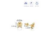 Stunning Butterfly 18K Gold Polish Silver Stud(3+ Yrs)