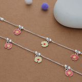 Sweet Blossom Silver Anklet(3-6 yrs)